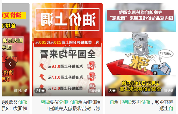 油价涨价通知